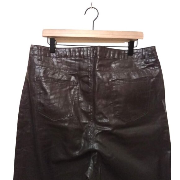 Nasty Gal NWT Slit's Now Or Never Coated Croc Straight Jean Sz 16 - Picture 4 of 10